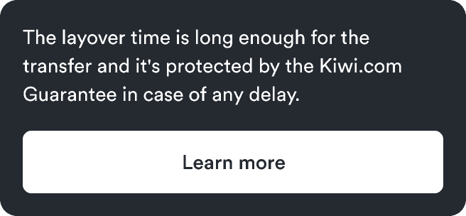 A dark tooltip with some text and a white button to 'Learn more'.