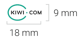 The logo must be at least 18 mm wide and 9 mm high.