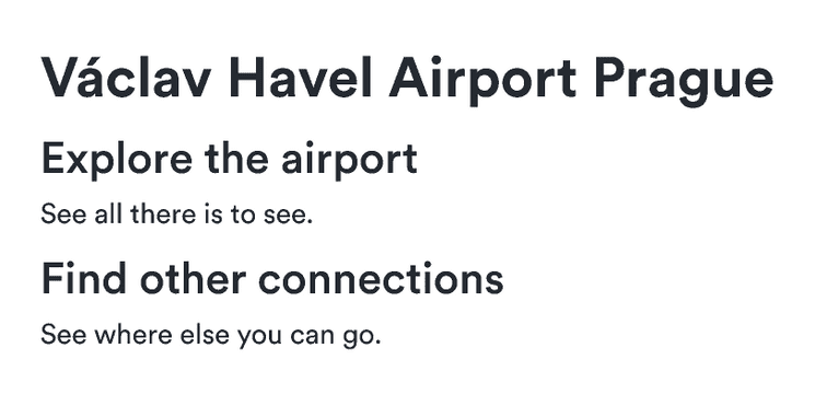Headings with (from the top) and h1, an h2, some text, an h2, and some text.