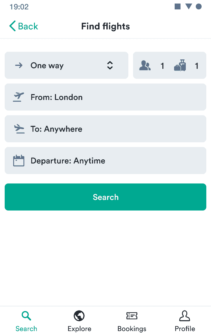 One primary button on a screen stands out.